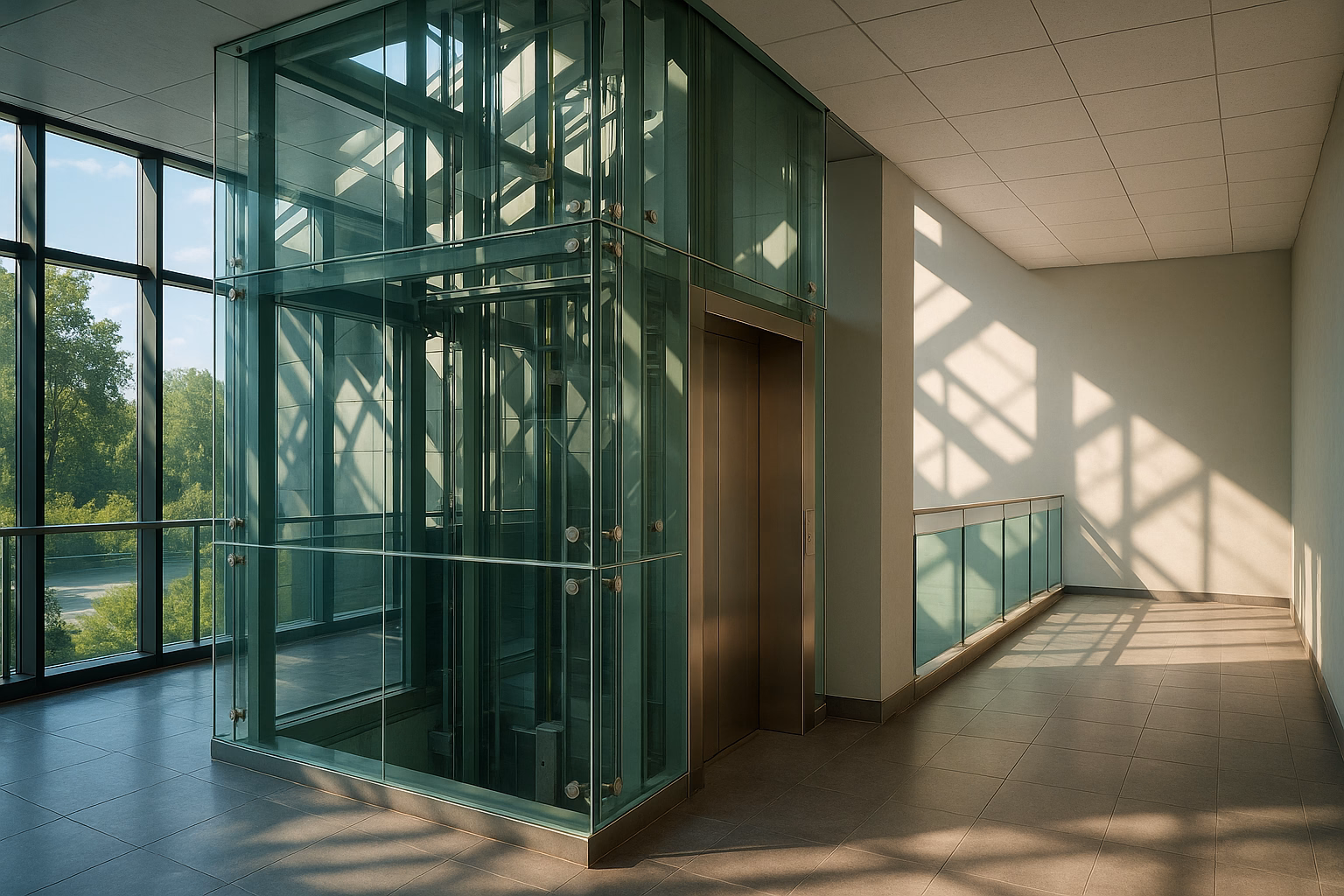 Остекление шахты лифтов